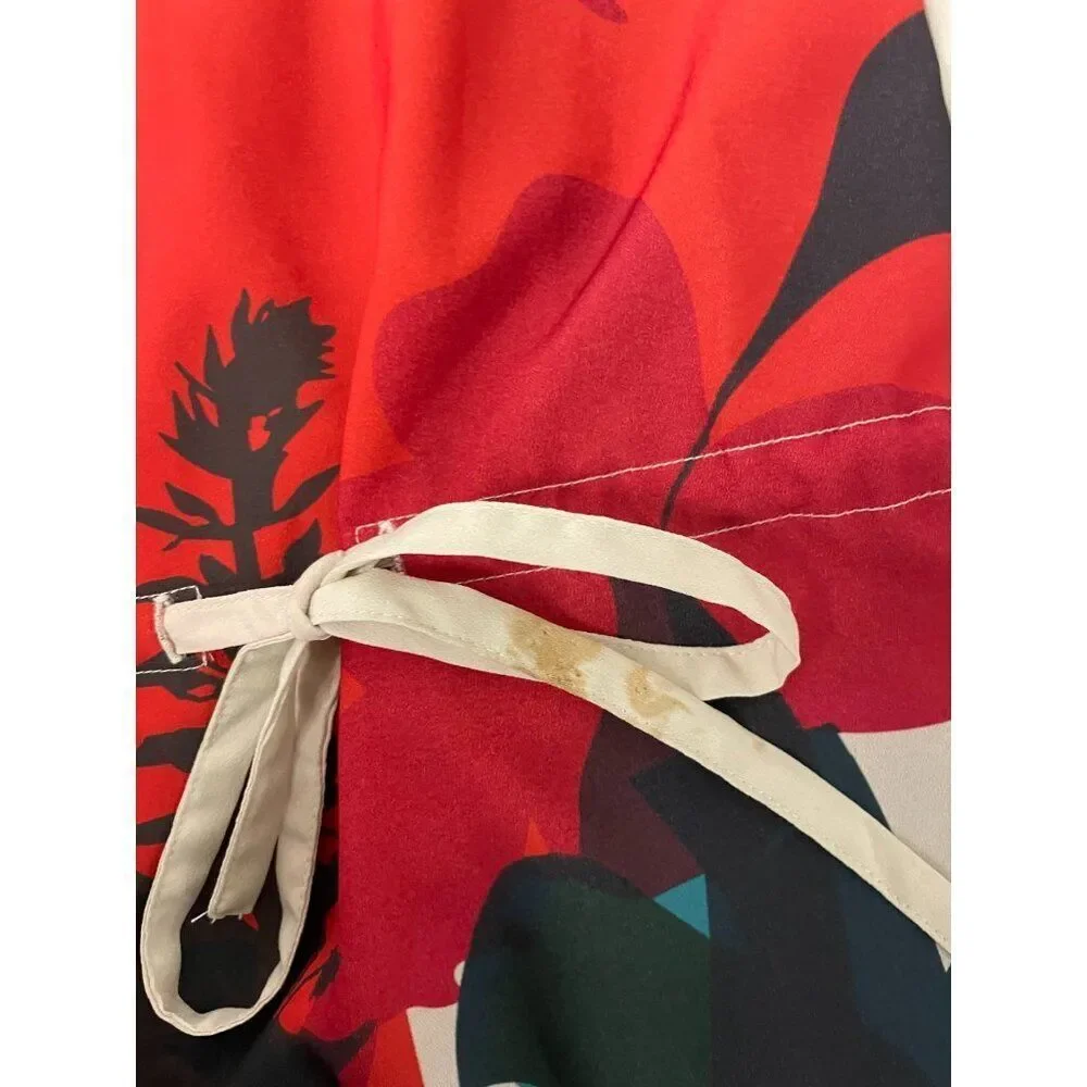 Skunkfunk SKFK Women AzKube Dress Sz 2 White Graphic Print Strappy Drawstring
